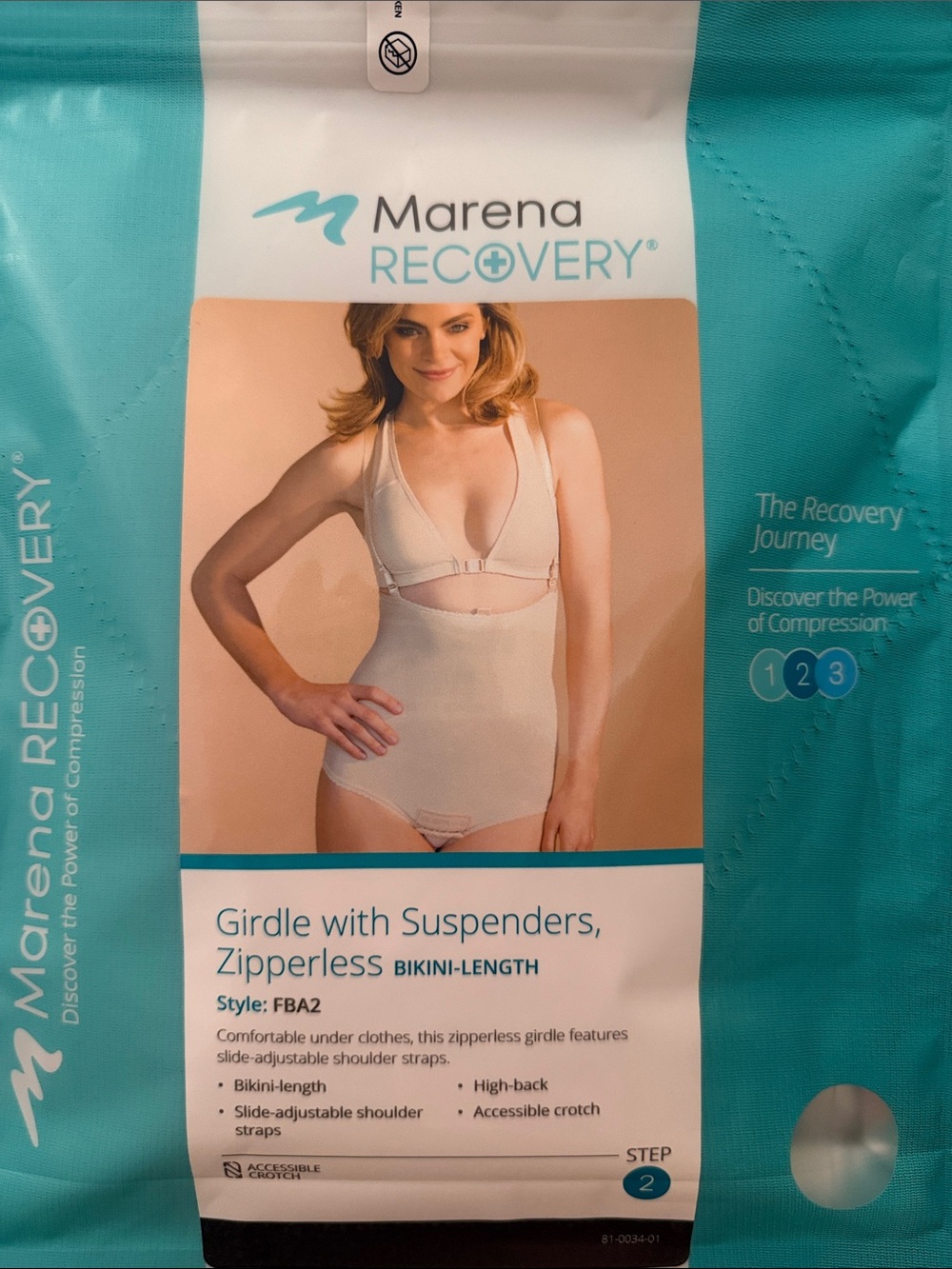 Marena Recovery Bikini-Length Girdle with Suspenders — Beige